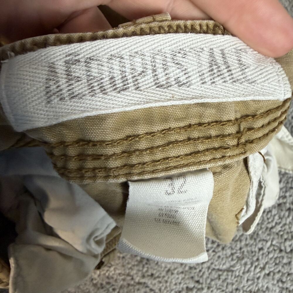 VTG American Eagle Outfitters Shorts Mens 32 Beige Cargo Canvas 11 In Pockets - Picture 10 of 12